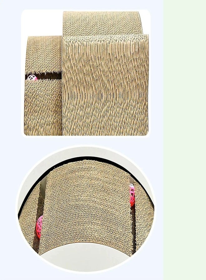 KittuPet كيتو بيت 2 في 1، لعبة خدش من الكرتون المموج قابلة للعكس وإعادة التدوير للقطط، لحماية الأثاث (وجه قطة)، 35 × 26 × 29 سم - Image 2